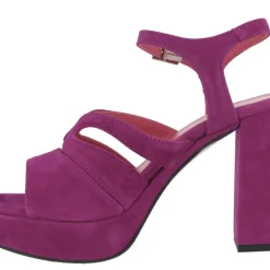 Sandalias de ante con tacón alto y plataforma