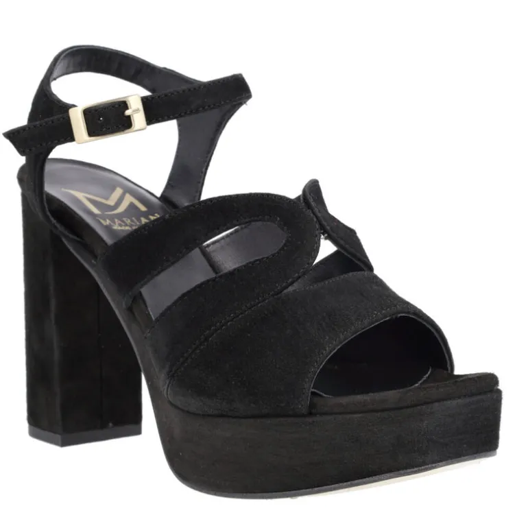Sandalias de ante con tacón alto y plataforma
