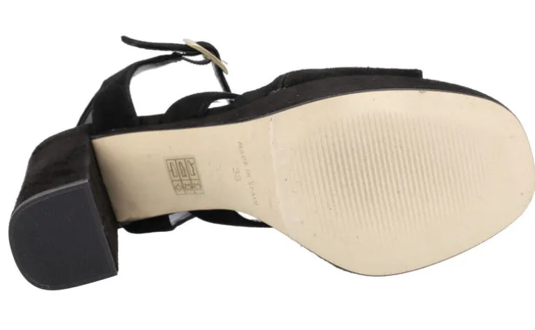 Sandalias de ante con tacón alto y plataforma