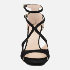 Sandalias de ante y tacón alto Sasue con doble pulsera al tobillo