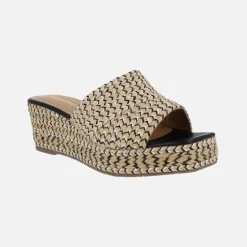 Sandalias de cuña en trenzado multicolor Egremont