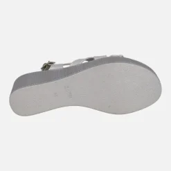 Sandalias de cuña y plataforma con tiras metalizadas