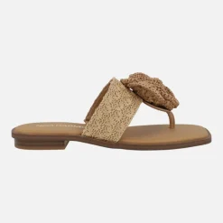 Sandalias de dedo Acacia con pala y flor de rafia