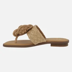Sandalias de dedo Acacia con pala y flor de rafia