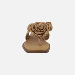 Sandalias de dedo Acacia con pala y flor de rafia