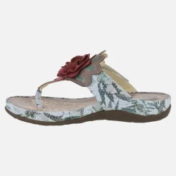 Sandalias de dedo con adorno de flor Liloo 21 gris