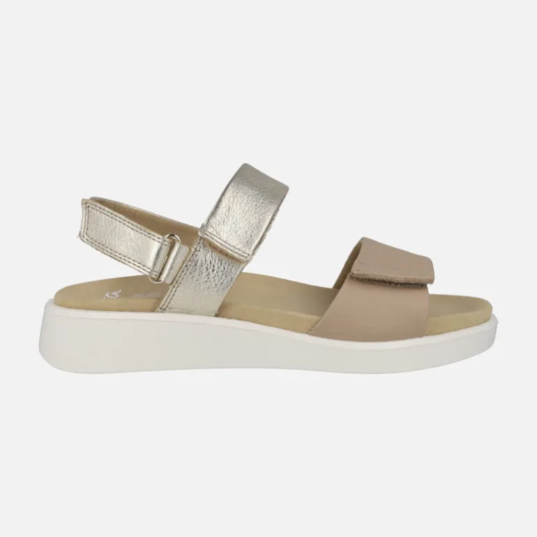 Sandalias de mujer con cuña de goma en Taupe