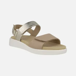 Sandalias de mujer con cuña de goma en Taupe