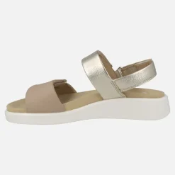 Sandalias de mujer con cuña de goma en Taupe
