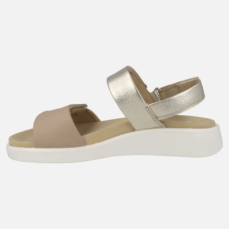 Sandalias de mujer con cuña de goma en Taupe