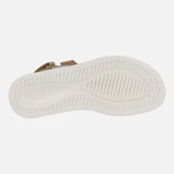 Sandalias de mujer con cuña de goma en Taupe