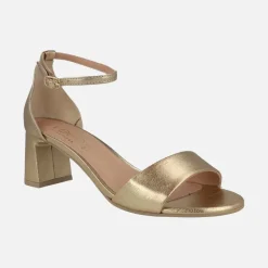 Sandalias de mujer en dorado con talón cerrado Layna