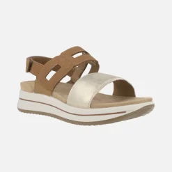 Sandalias de piel combinadas con cierre de velcro