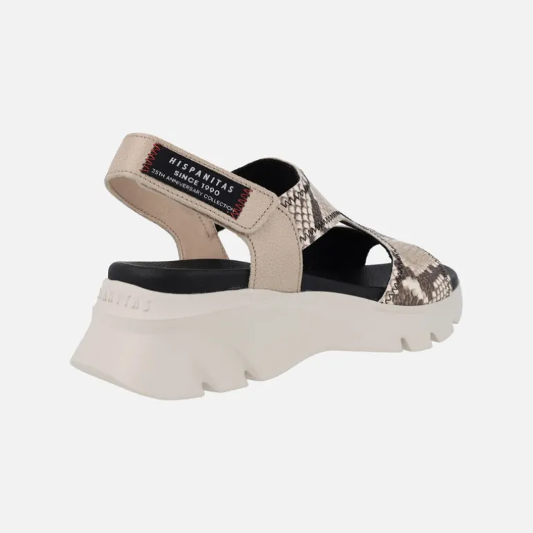Sandalias de piel con cierre de velcro y plataforma