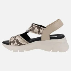 Sandalias de piel con cierre de velcro y plataforma