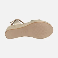 Sandalias de piel con cuña de yute y plataforma Arambol