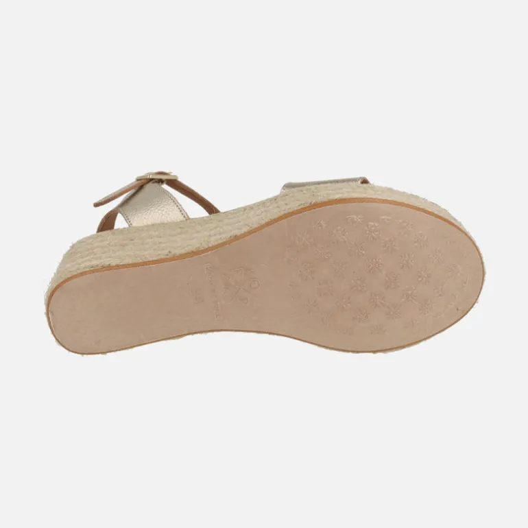 Sandalias de piel con cuña de yute y plataforma Arambol