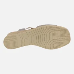 Sandalias de piel con elásticos laterales y cuña media