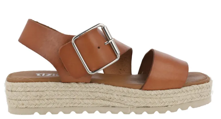 Sandalias de piel con piso de esparto Tiziana