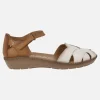 Sandalias de piel con puntera abierta y pulsera al tobillo