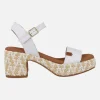 Sandalias de piel con tacón y plataforma de rafia Beliche Bombay