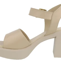 Sandalias de piel con tacón ancho y plataforma