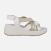 Sandalias de piel con tiras combinadas y cierre de velcro