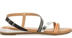 Sandalias de piel con tiras de colores Duesme