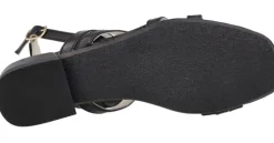 Sandalias de piel con tiras y tacón bajo