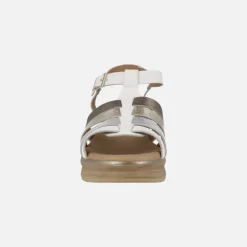 Sandalias de piel con tiras combinadas y plataforma