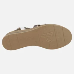 Sandalias de piel con tiras combinadas y plataforma
