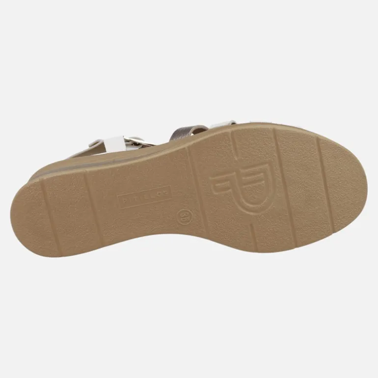 Sandalias de piel con tiras combinadas y plataforma