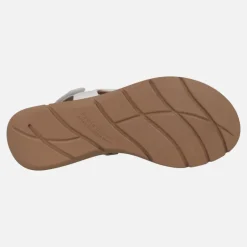 Sandalias de piel con tiras entrelazadas y cierre de velcro
