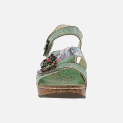 Sandalias de piel con tres tiras de velcros Dino 32