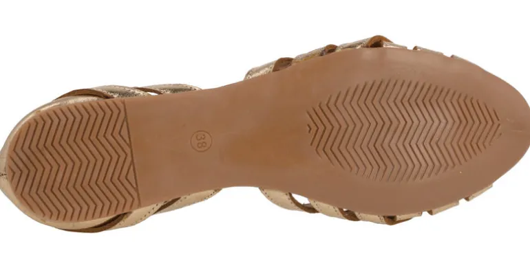 Sandalias de piel de tiras con pulsera al tobillo