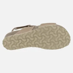 Sandalias de piel engrasadas con hebillas y velcro