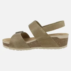 Sandalias de piel engrasadas con hebillas y velcro