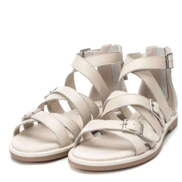 Sandalias de piel estilo romanas con hebillas para mujer