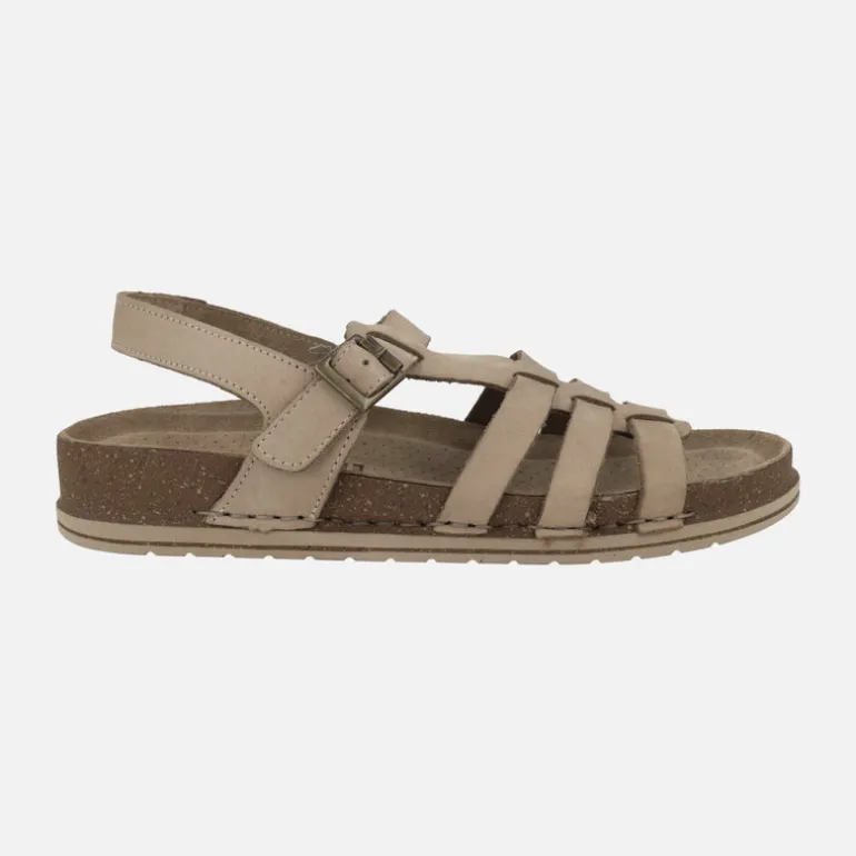 Sandalias de piel estilo cangrejeras con planta BIO