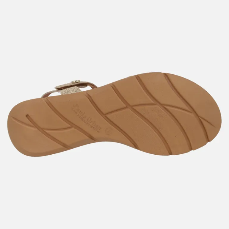 Sandalias de piel grabada efecto trenzado con cierres de velcro