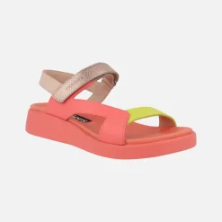 Sandalias de piel HALI en combinado multicolor con cierre de velcro