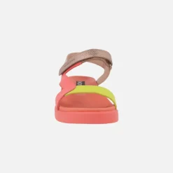 Sandalias de piel HALI en combinado multicolor con cierre de velcro