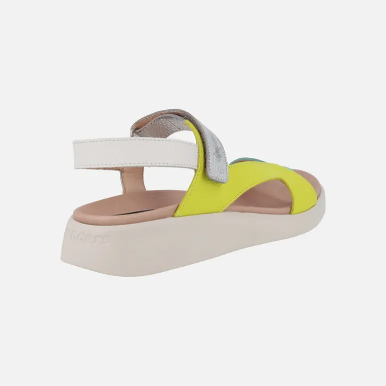 Sandalias de piel HALI en combinado multicolor con cierre de velcro