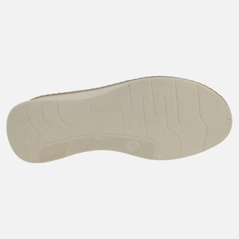 Sandalias de piel metalizada dorada con cuña baja