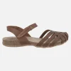 Sandalias de piel semi abiertas con cierre de velcro