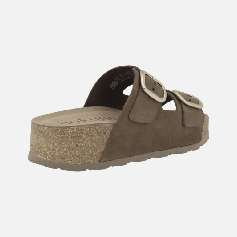Sandalias de plataforma en piel serraje con hebillas Wiwi 003