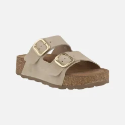 Sandalias de plataforma en piel serraje con hebillas Wiwi 003