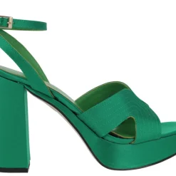 Sandalias de raso con pulsera al tobillo tacón alto y plataforma