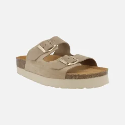 Sandalias de serraje estilo bio con plataforma