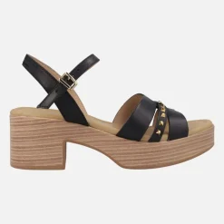Sandalias de tacón con plataforma y detalle de tachas